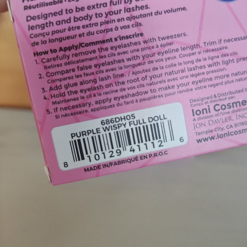 Ioni 3D Faux Mink Lashes Roller Girl Pink Purple Long Crisscross Flare Lot of 2 - Picture 4 of 4